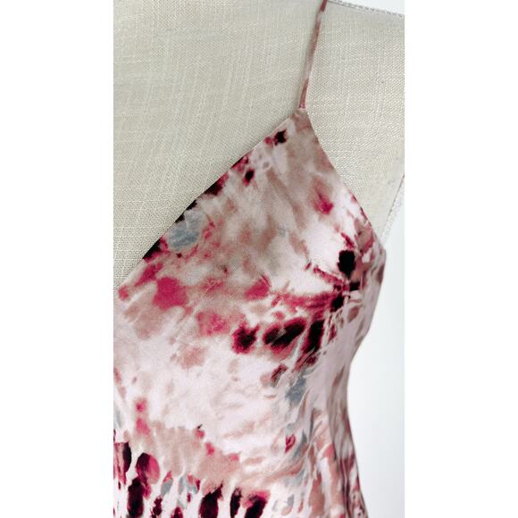 Cami NYC Raven Tie Dyed Silk Charmeuse Midi Slip Dress Womens Size Small V Neck - Picture 5 of 13